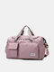 Women Oxfords Cloth Casual Large Capacity Travel Bag Wet and Dry Separation Design Waterproof Luggage - Dark Pink
