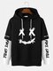 Mens Grimace Letter Print Faux Two Pieces Street Drawstring Hoodies - White