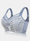 Plus Size Lace Full Coverage Lightly Lined J Cup Bras - Blue