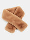 Women Plush Solid Color Soft Warmth Fashion Cross Scarf - Camel