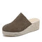 Women Closed Toe Wearable Casual Espadrille Slingback Wedges Sandals - Gray