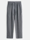 Men Striped Pajamas Pants Drawstring Long Johns With Pockets - Grey