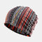 Vintage Multi-striped Rhombus Ethnic Cotton Beanie Hat Good Elastic Breathable Turban Caps - Black