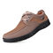 Men Old Peking Style Mesh Splicing Lace Up Casual Shoes - Camel