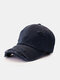 Unisex Cotton Distressed Ripped Hole Solid Color Trendy All-match Adjustable Outdoor Sunshade Peaked Caps Baseball Caps - Navy