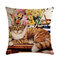 1 PC Cute Cat Printed Cat Cushion Cover Cotton Linen Throw Pillow Home Sofa Decoration Decorative Pillowcase Throw Pillow Cover - #9