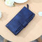 Elegant Candy Color PU Leather Long Wallet 5.5 inch Phone Bag Card Holder Purse For Women - Dark Blue