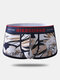 Men Floral Print Sexy Boxer Briefs Antibacterial Liner Pouch Patchwork Side Loose Underwear - #03