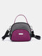 Women Waterproof Patchwork Handbag Crossbody Bag Satchel Bag - Purple