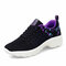 Women Knitted Comfy Breathable Cushioned Sports Casual Sneakers - Black White