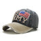 Unisex Vintage Patriotic Baseball Cap Stylish Distressed American Flag Cap Cowboy Hat - #05