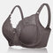 Plus Size Push Up Lightly Line Lace Patchwork Bras - Coffee