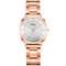 Trendy Elegant Women Wristwatch Rose Gold Case Folding Clasp Band Quartz Watches - White