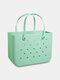 Women PVC Brief Large Capacity Solid Color Handbag Beach Bag Tote - #11
