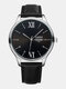 18 Colors Faux Leather Men Business Casual Normal Quartz Watches - #01
