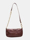 Women Solid Crocodile Pattern Shoulder Bag - Brown