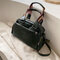 Women Vintage PU Leather Handbag Shoulder Bag Crossbody Bag - Green
