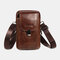 Men EDC Multi-Carry Genuine Leather 6.5 Inch Phone Holder Belt Bag Casual Crossbody Bag - #04