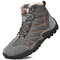 Men Outdoor Slip Resistant Warm Lining Lace Up Climbing Hiking Boots - Grey1