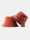 Unisex Cotton Double-sided Newspaper Letter Printing Fashion Personality Sunshade Bucket Hat - Orange