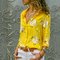 New European And American New Print Wild Shirt Women A Large Number - Yellow