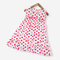 Girl's Rabbits Dot Print Sleeveless Ruffled Casual Dress For 3-10Y - Red