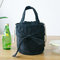 Corduroy Bowknot Bucket Bags Lunch Bags For Women - Black