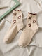 5 Pairs Women Cotton Lace Love Heart Simple Warmth Sweat-wicking Fashion Tube Socks - #03