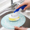 Kitchen Cleaning Brush Auto-spray Dishwashing liquid Multi Function Long Handle Brush - Blue