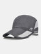 Unisex Mesh Quick-dry Solid Color Travel Sunshade Breathable Baseball Hat - Dark Gray