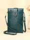 Women Vintage Multi-pocket  PU leather Clutch Bag Card Bag Phone Bag Crossbody Bag - Green