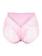Plus Size High Waisted Tummy Control Lace Hip Lifting Panties - Pink