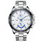 LONGBO Top Brand Mens Silver Watches Luxury Stainless Steel Strap Luminous Waterproof Quartz Watch - White