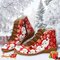 أزياء النساء نمط عيد الميلاد زلة أحذية الكاحل الراتنج - بني غامق