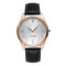 YAZOLE Minimalist Watches Luxury Decorative Pattern Leather Quartz Wristwatch Gift for Men  - Silver+Black