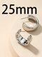 Trendy Simple Wide Geometric C-shaped Alloy Hoop Earrings - Silver 2.5 cm / 0.98 in