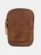 Vintage Genuine Leather Flap Design Outdoor 6.6 Inch Phone Bag Belt Bag - Brown