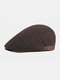 Men British Style Street Trend Solid Color Outdoor Casual Retro Forward Hat Flat Hat - Coffee