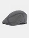 Men Cotton Stitching British Style Casual Sunshade Beret Flat Hat Forward Hat - Gray