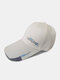 Unisex Canvas Letter Line Color Block Print Outdoor Sunshade Fashion Baseball Cap - Beige