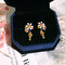 925 Sterling Silver Shell Flower Women Drop Earrings Fashion Colorful Rhinestone Star Stud Earrings - D