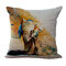 Ink Painting Elephant Cotton Linen Pillow Home Decoration Holiday Cushion Pillowcase - #11
