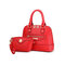 Women 2PCS Casual Elegant Hanbbags Ladies Leisure Shopping Shoulder Bags - Red