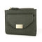 Women Bifold PU Leather Short Wallet Solid Coin Purse - Green