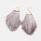 Orecchini pendenti con nappe in filo di cotone bohemien Orecchini pendenti con piume di temperamento Soft Orecchini con nappe - 6