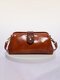 Women Artificial Leather Vintage Portable Large Capacity Crossbody Bag Retro Shoulder Bag - Brown