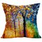 1Pcs Vintage Tree Scenery Pattern Cushion Cover Home Decorative Pillow Cushion Without Filling - #01