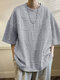 Mens Letter Jacquard Drop Shoulder Loose T-Shirt - Gray