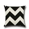 Cojín de almohada de lino con puntos de onda geométrica negra, geometría cruzada en blanco y negro sin núcleo Coche, funda de almohada para decoración del hogar - #4