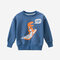 Boy's Dinosaur Cartoon Print Long Sleeve Casual Sweatshirt For 2-10Y - Blue